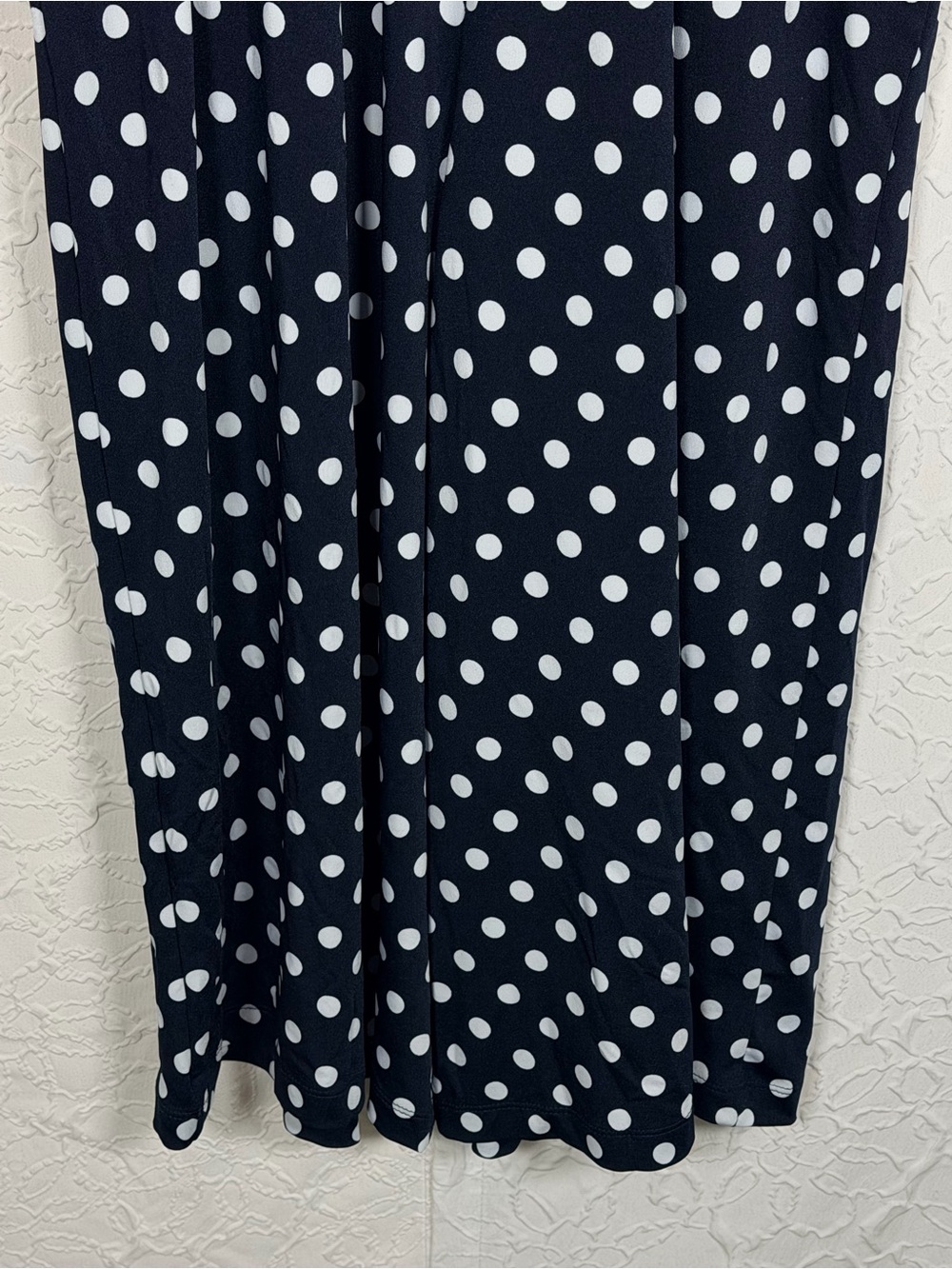 Emma & Michele Dark Navy Polka Dot Halter Wide Leg Cropped Romper Sz PM - Picture 12 of 14
